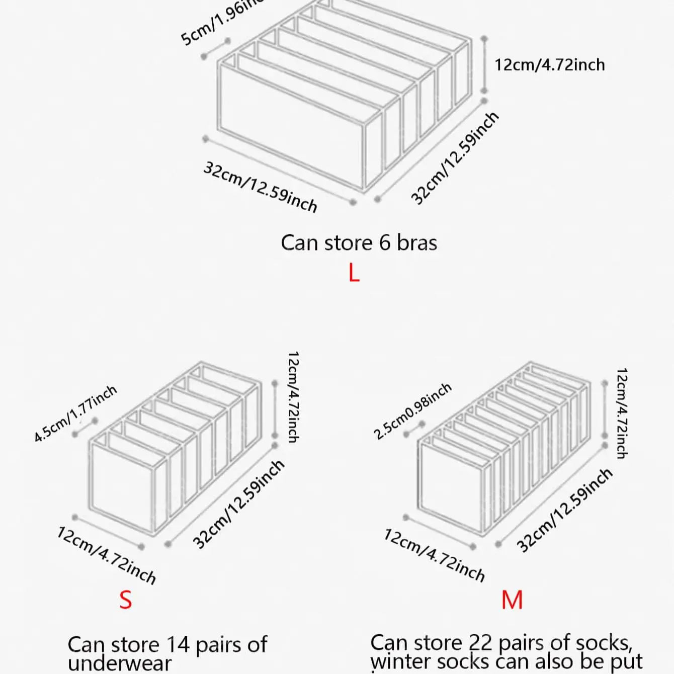 Organizador para roupas Íntimas