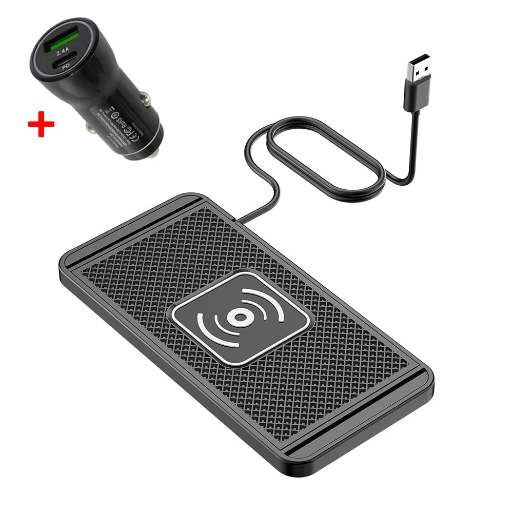 Carregador Sem Fio para Carro 15W – Base Wireless Charging Pad