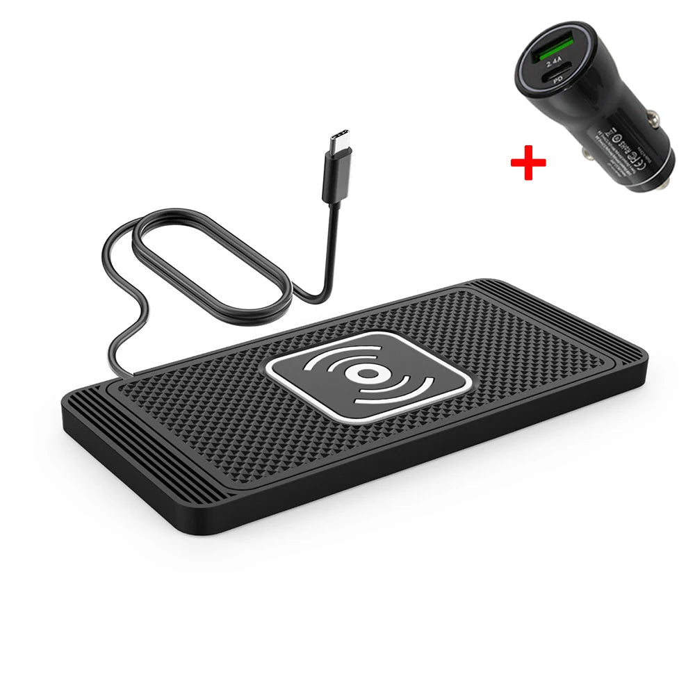 Carregador Sem Fio para Carro 15W – Base Wireless Charging Pad