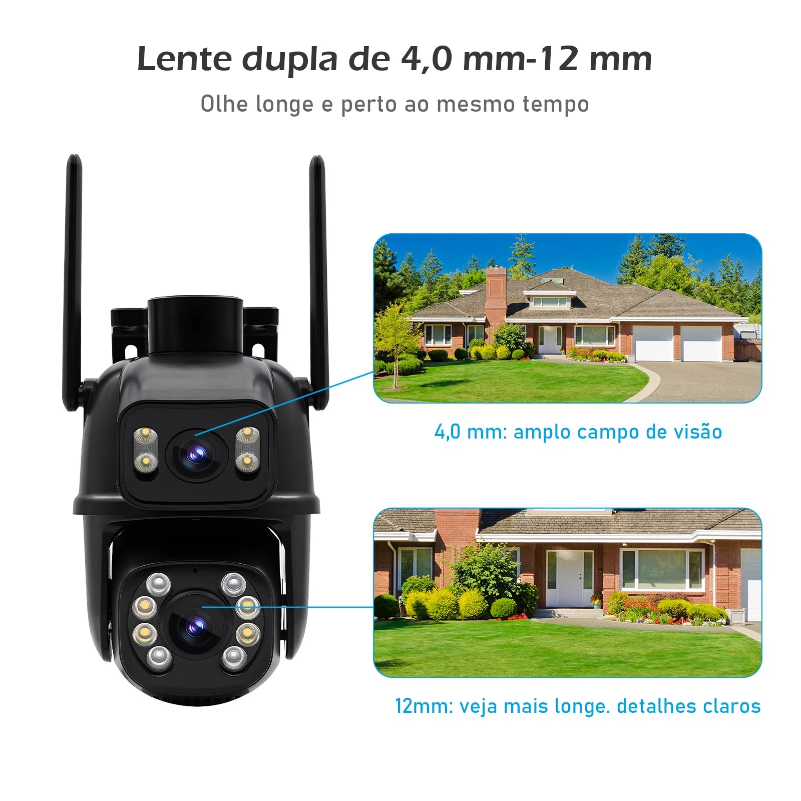 Câmera de Segurança Wi-Fi 360° 6MP com Visão Noturna e IP66